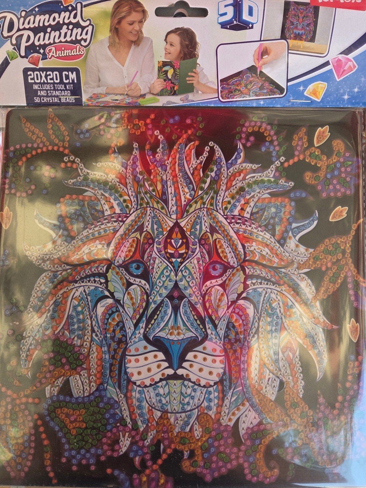 Nieuw Diamond Painting Dieren Leeuw 20x20 cm Knutselset, Nieuw, Meerkleurig, Ophalen of Verzenden, Kunststof