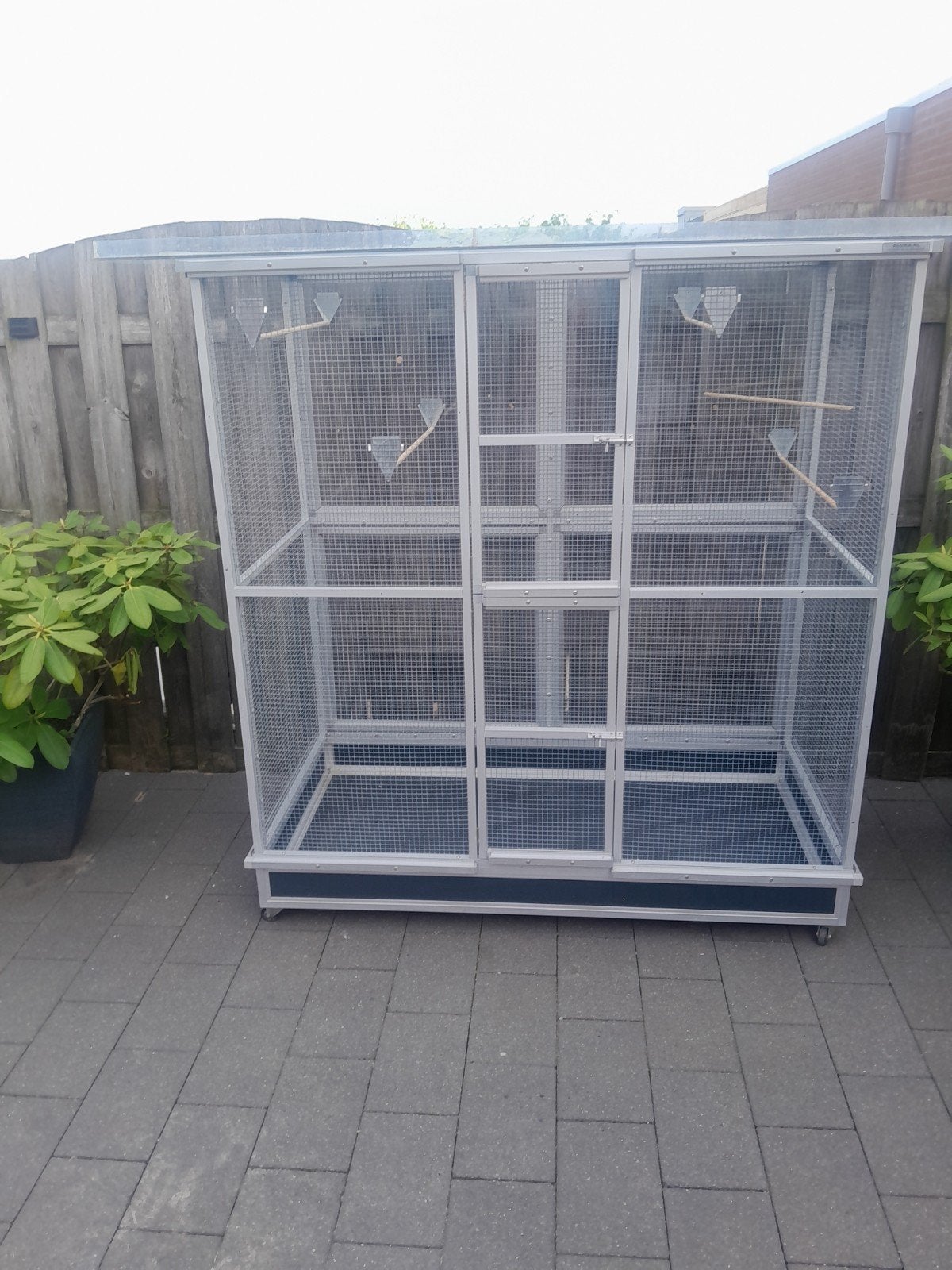 Mooie verrijbare voliere  zeer mooi, Ophalen, Gebruikt, Aluminium, Volière