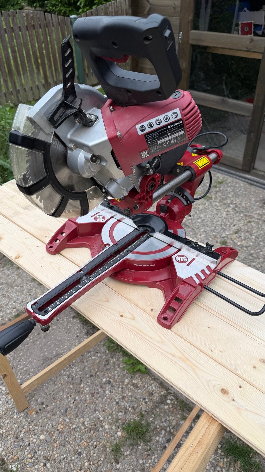 Einhell TC-SM 2131 Dual Afkortzaag 1800W, Ophalen, Gebruikt, 70 mm of meer, Afkortzaag