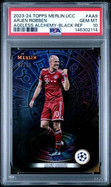 Topps Bayern München Arjen Robben / 10 AA Black PSA 10, Verzamelen, Ophalen of Verzenden, Nieuw, Buitenlandse clubs, Spelerskaart