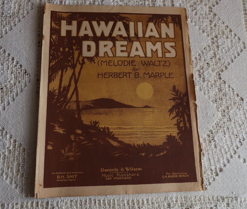 Vintage bladmuziek: Hawaiian Dreams (Melodie Waltz), Muziek en Instrumenten, Piano, Gebruikt, Overige genres, Ophalen of Verzenden