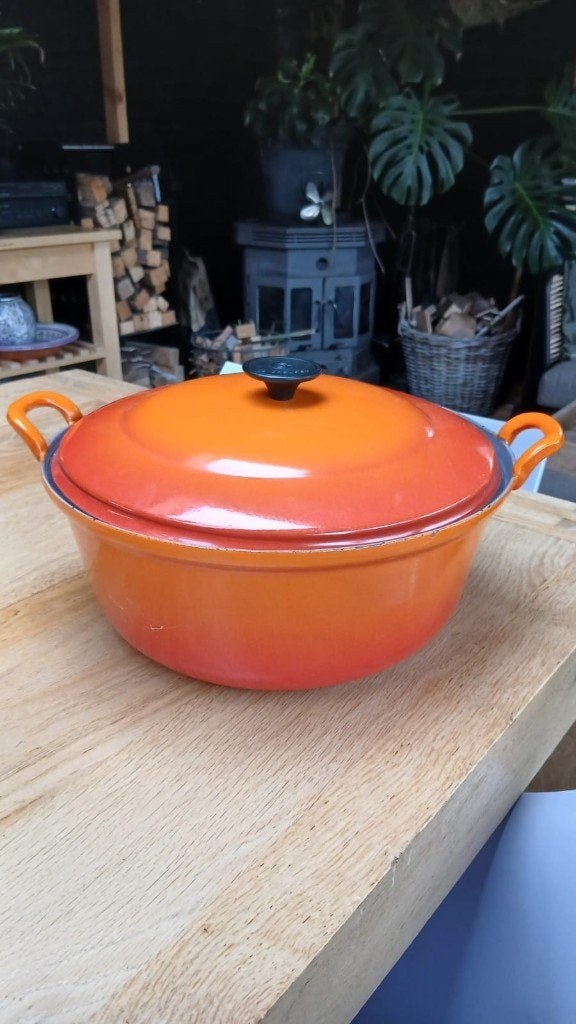 Le Creuset braadpan 32 cm, Ophalen, Met deksel, Le Creuset, Zo goed als nieuw