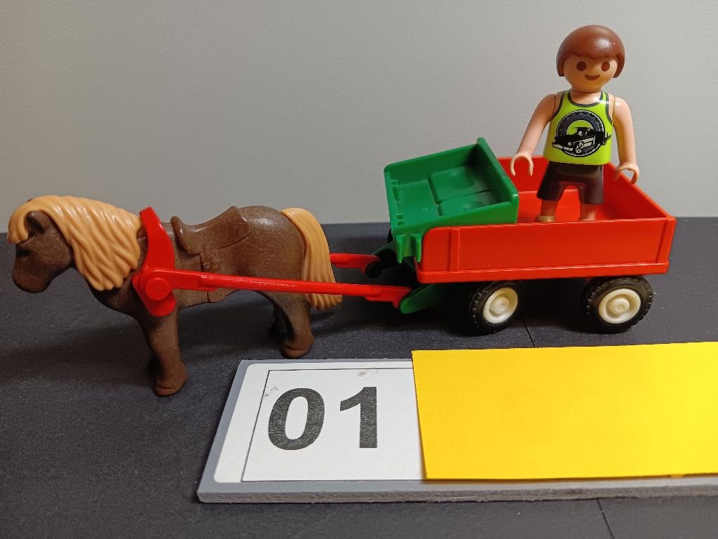 Playmobil Pony wagen Dieren Poppetjes  voor: 1,95, Verzenden, Gebruikt, Los playmobil