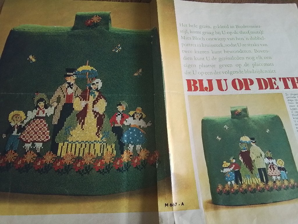 Borduurpatroon theemuts in biedermeier stijl, Ophalen of Verzenden, Zo goed als nieuw, Handborduren, Patroon