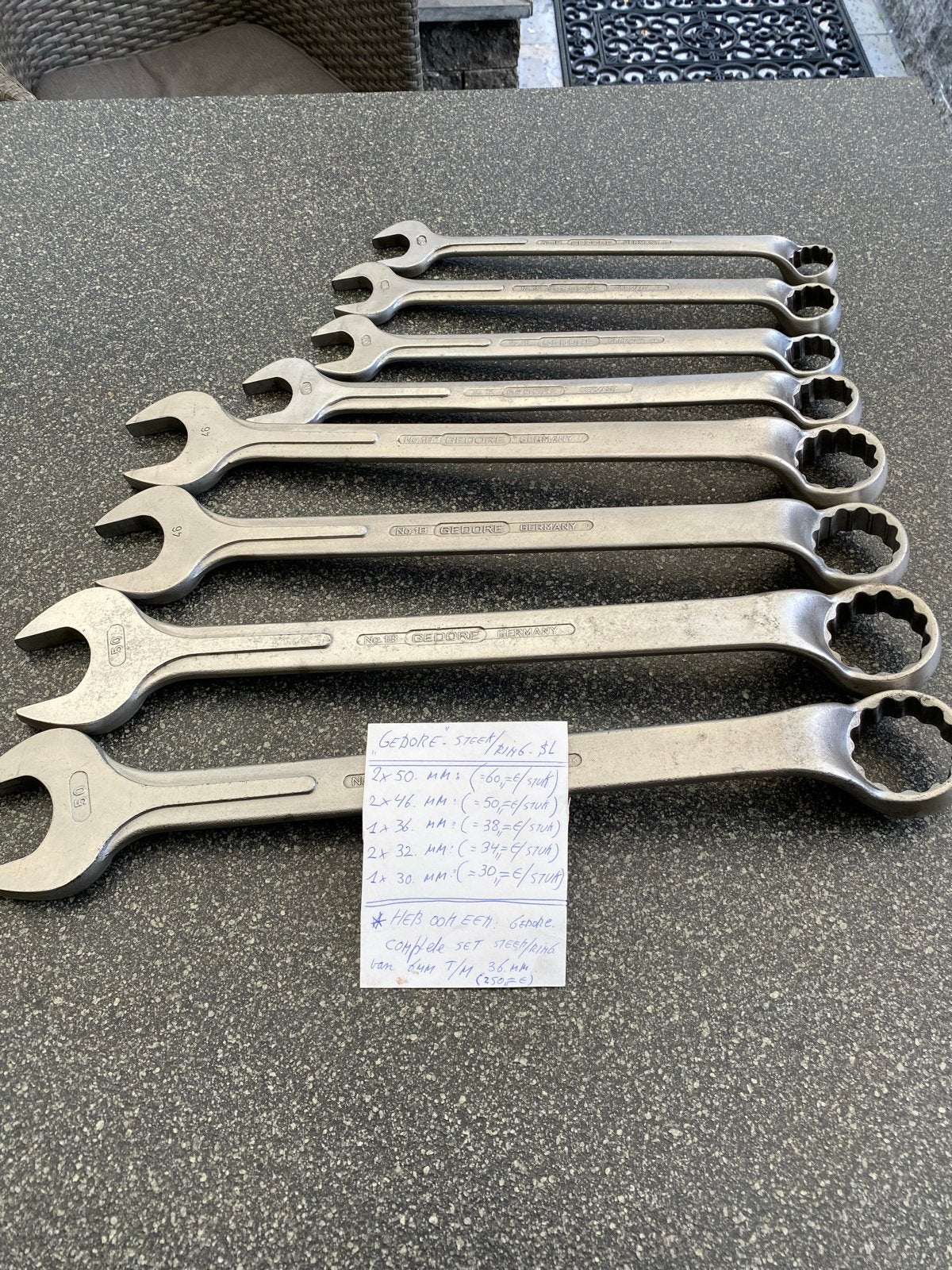 Gedore Steek/Ringsleutels Set - Diverse Maten, Ophalen of Verzenden, Gebruikt, Sleutel/ratel, Gedore