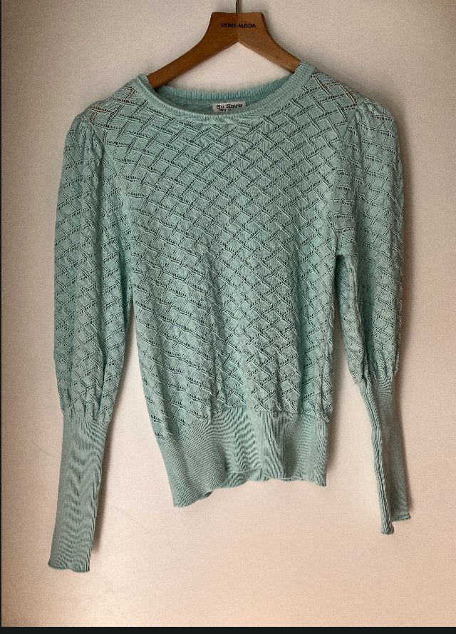 Mintgroen dik viscose najaar truitje gehaakte delen, Kleding | Dames, Ophalen of Verzenden, Zo goed als nieuw