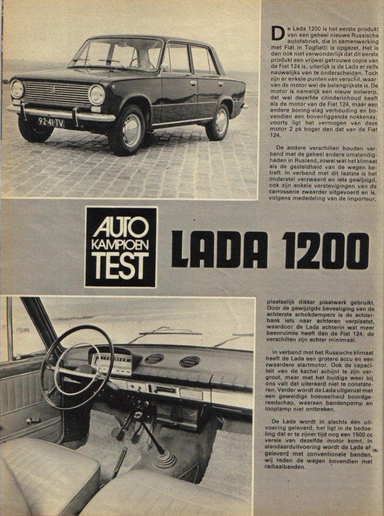 Autokampioen test Lada 1200 Augustus 1972, Ophalen of Verzenden, Gelezen, Overige merken