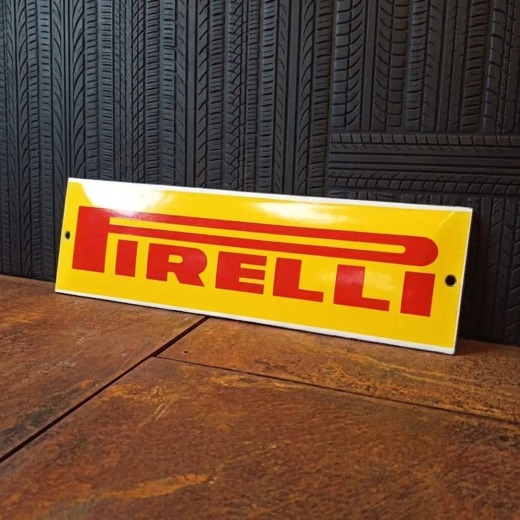 Emaille Reclamebord PIRELLI Garage Dealer F1 Ferrari Mancave, Verzenden, Gebruikt, Reclamebord