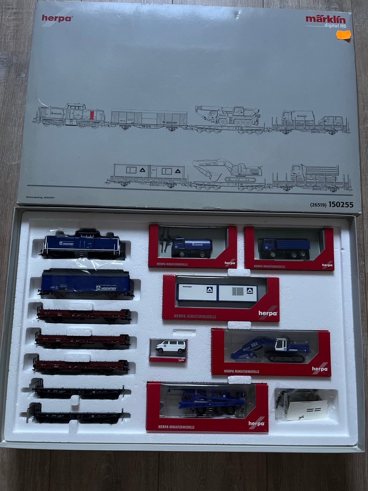 Märklin H0 Bouwtransportzug "HOCHTIEF" (26519) - Treinset, Wisselstroom, Treinset, Ophalen of Verzenden, Zo goed als nieuw