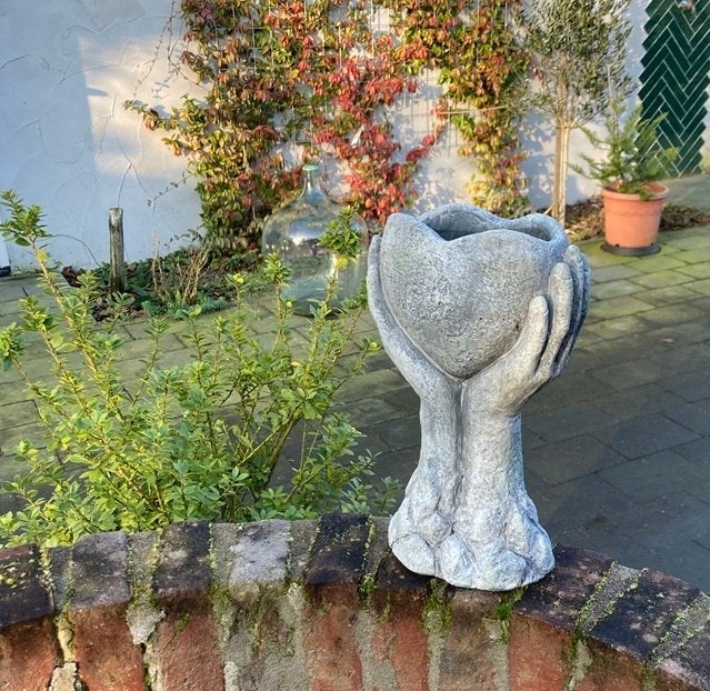 HART POMPEJII CEMENT DKR. GRIJS 27 CM NIEUW, Tuin en Terras, Steen, Minder dan 30 cm, -, Nieuw