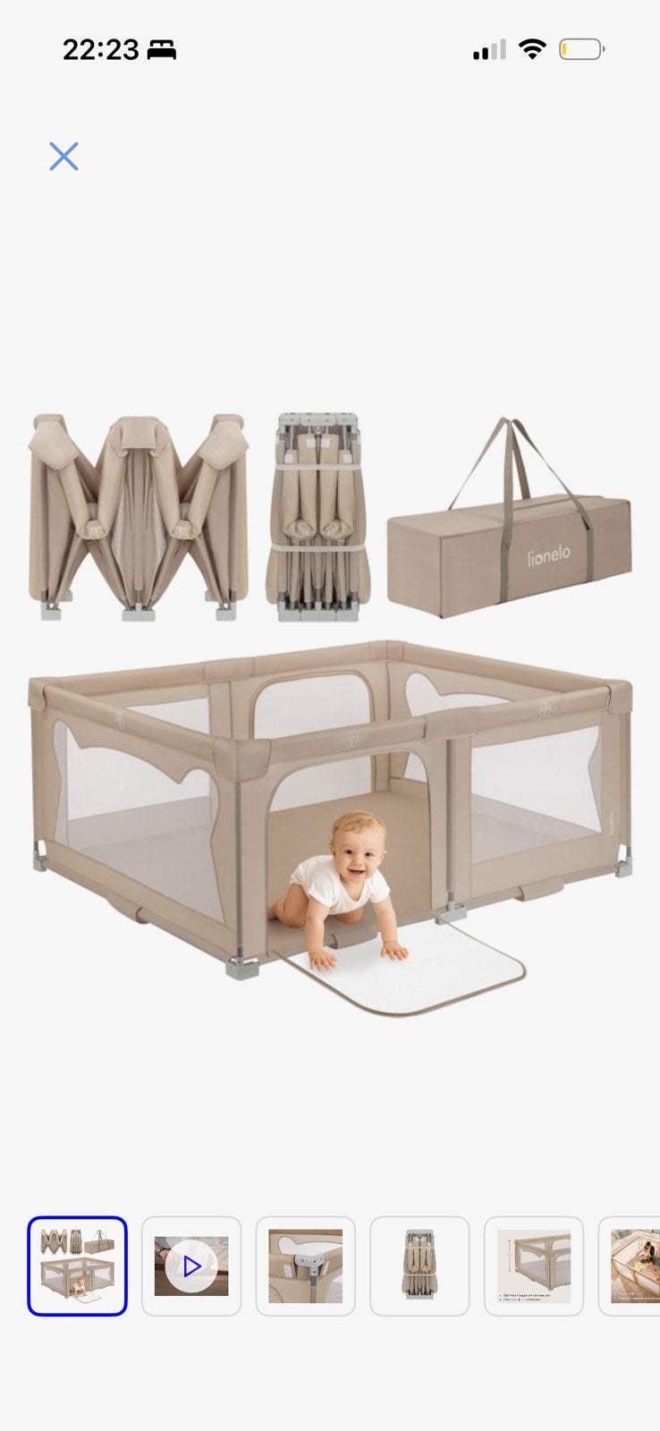 Grondbox playpen Lionelo 150x180 cm, Ophalen, Nieuw