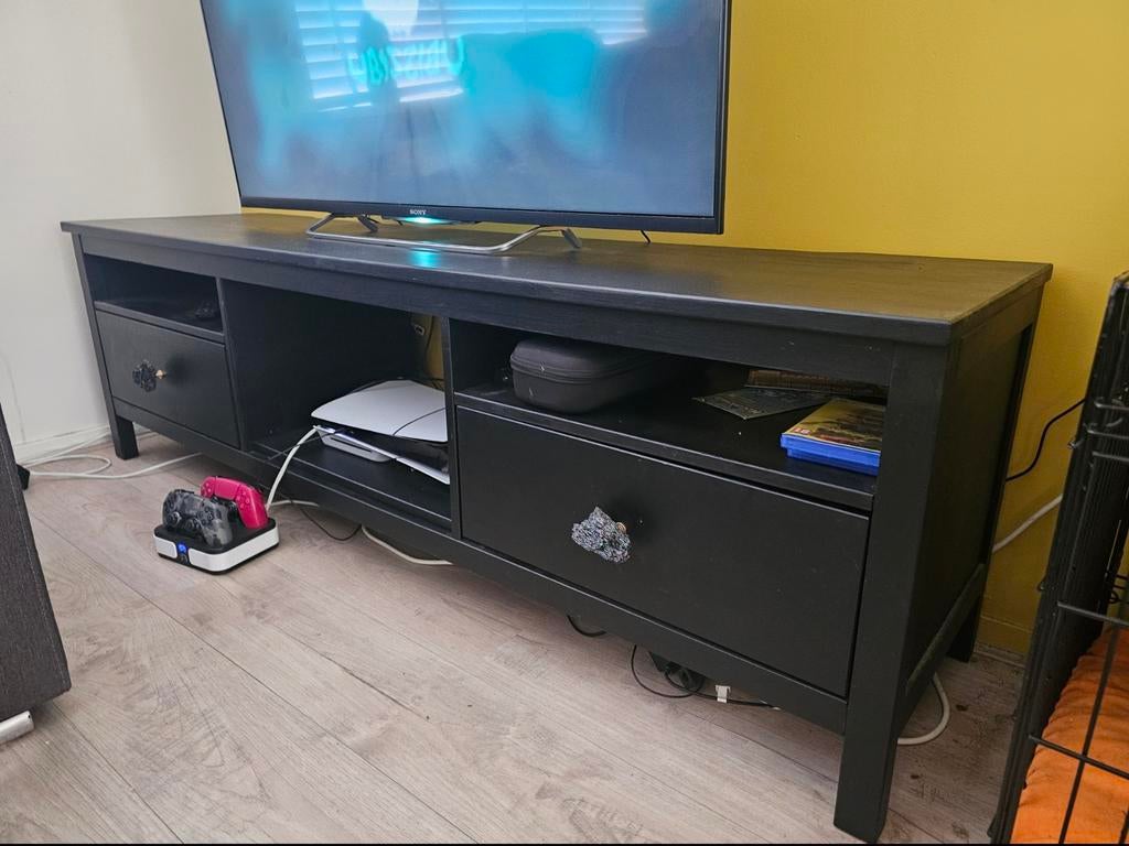 Zwart TV-meubel - IKEA, Ophalen, Gebruikt, 150 tot 200 cm, Minder dan 100 cm
