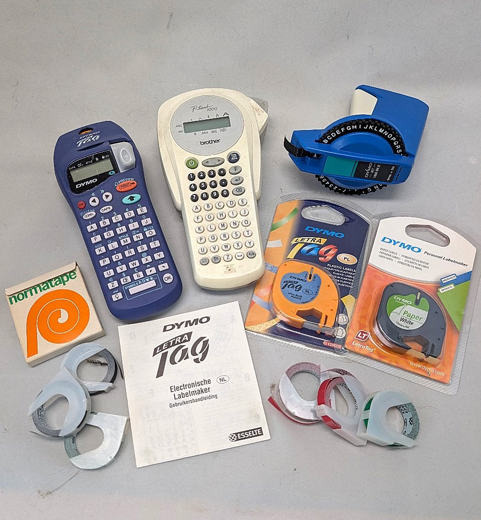 3 lettertangen, Computers en Software, Labelprinters, Ophalen of Verzenden, Gebruikt, Tape-label, Dymo