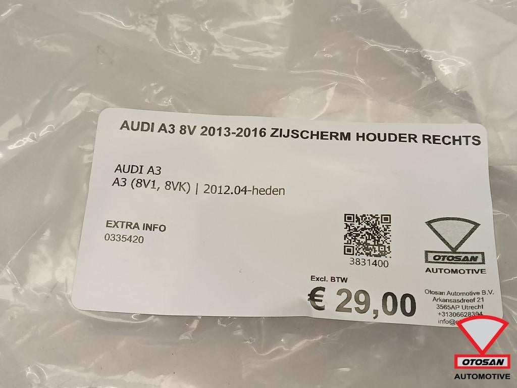 Audi A3 8v 2013-2016 Zijscherm houder Rechts, Auto-onderdelen, Voor, AUDI AG, Kundenbetreuung@audi.de, Nieuw