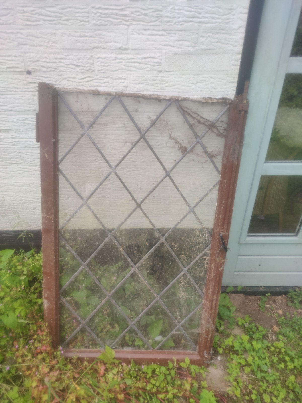 glas in lood raam - ca. 60 x 102 cm, Ophalen, Gebruikt, Minder dan 80 cm, Glas in lood