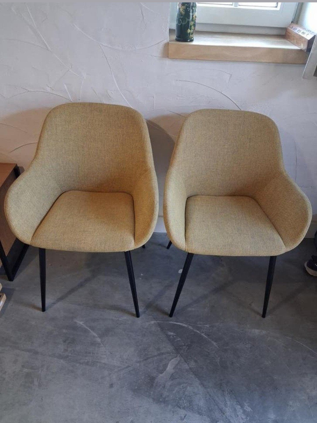 2x Cave Home Konne eetkamerstoelen mosterd geel, Ophalen