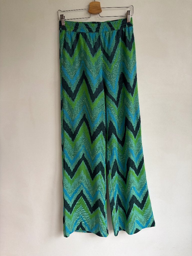 Corel broek blauw groen Amat 36, Kleding | Dames, Corel, Zo goed als nieuw, Maat 36 (S), Lang
