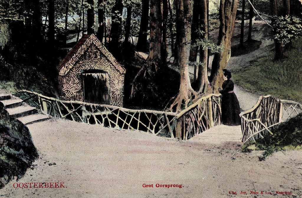 Oosterbeek – Grot Oorsprong. Gelopen Rotterdam 1907 Tekst., Ophalen of Verzenden, Voor 1920, Gelopen, Gelderland