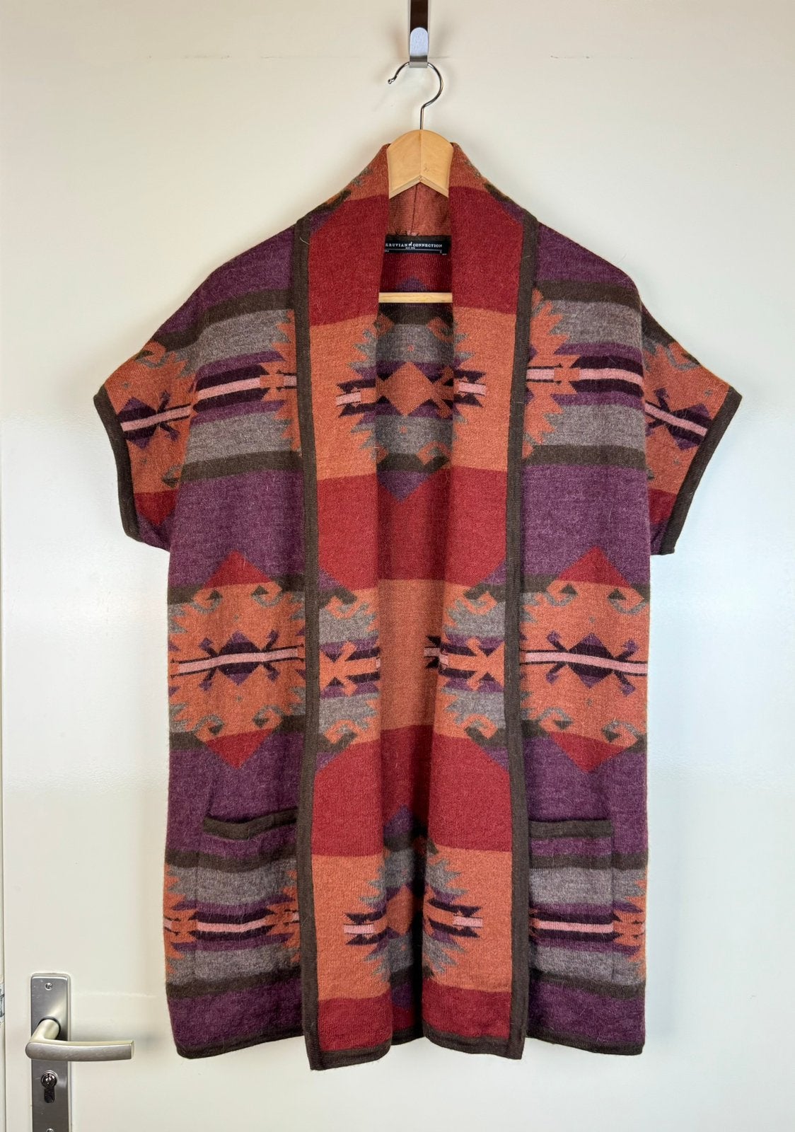 PERUVIAN CONNECTION 100% Alpaca Aztec Geometric Print Wool S, Verzenden, Zo goed als nieuw, Maat 46 (S) of kleiner, Meerkleurig