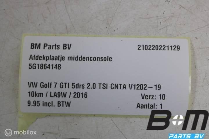 Afdekplaatje middenconsole VW Golf 7 GTI 5G1864148, Auto-onderdelen, Gebruikt