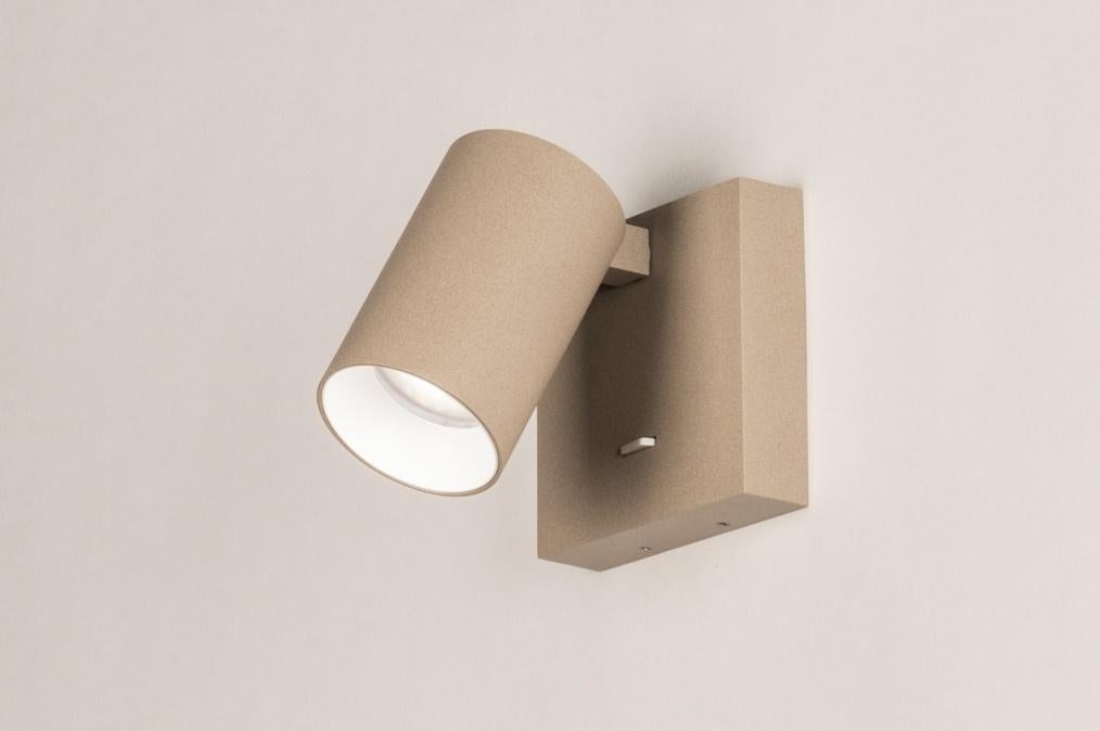 wandlamp spot taupe of beige zwart bed bank leeslamp lamp, Ophalen of Verzenden, Nieuw