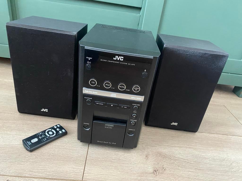 JVC Micro Component System UX-GP5 met iPod Dock en Speakers, Gebruikt, JVC, Ophalen of Verzenden, Microset