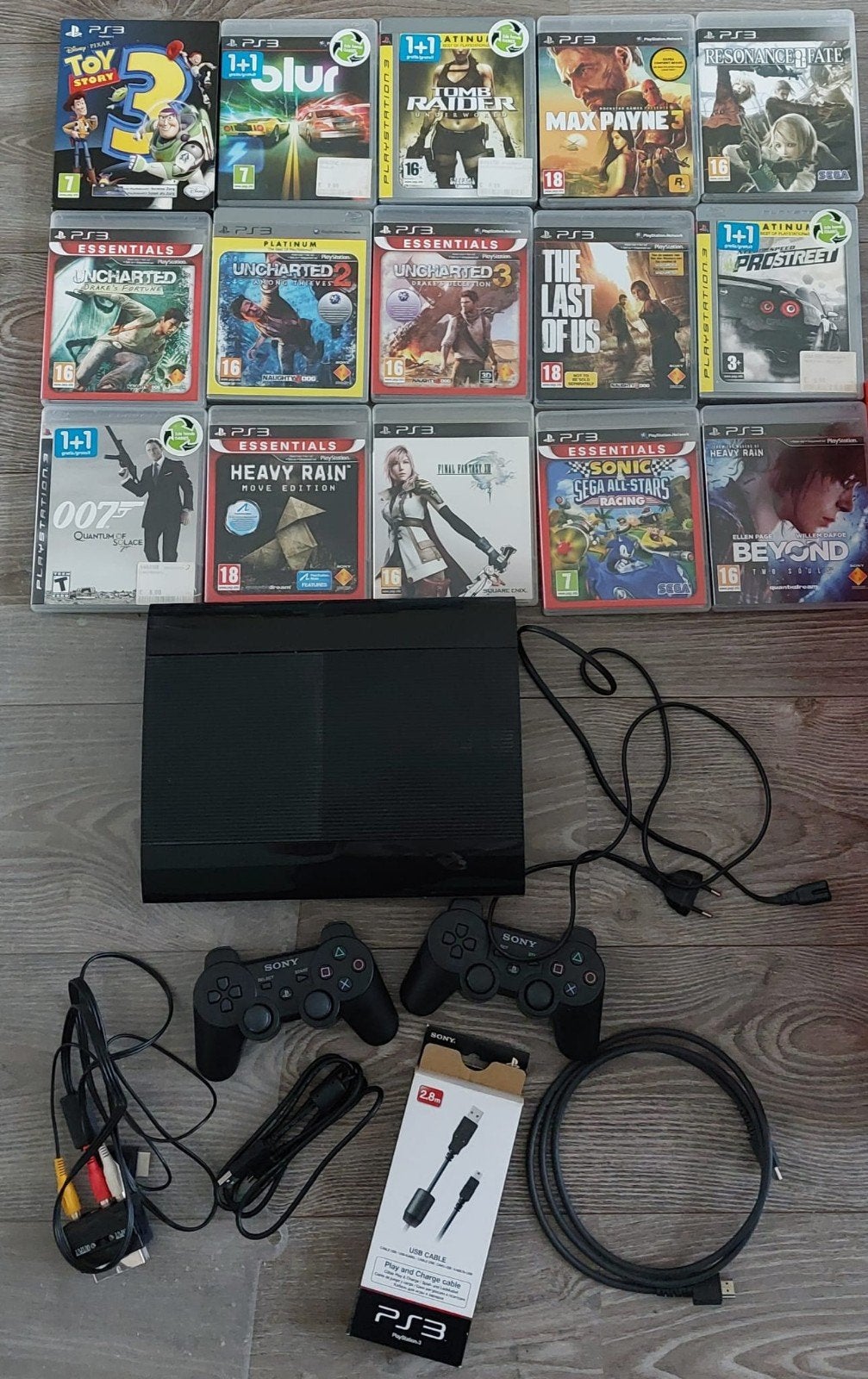 Playstation 3 super slim compleet, Ophalen, Super Slim, Met 2 controllers, 500 GB