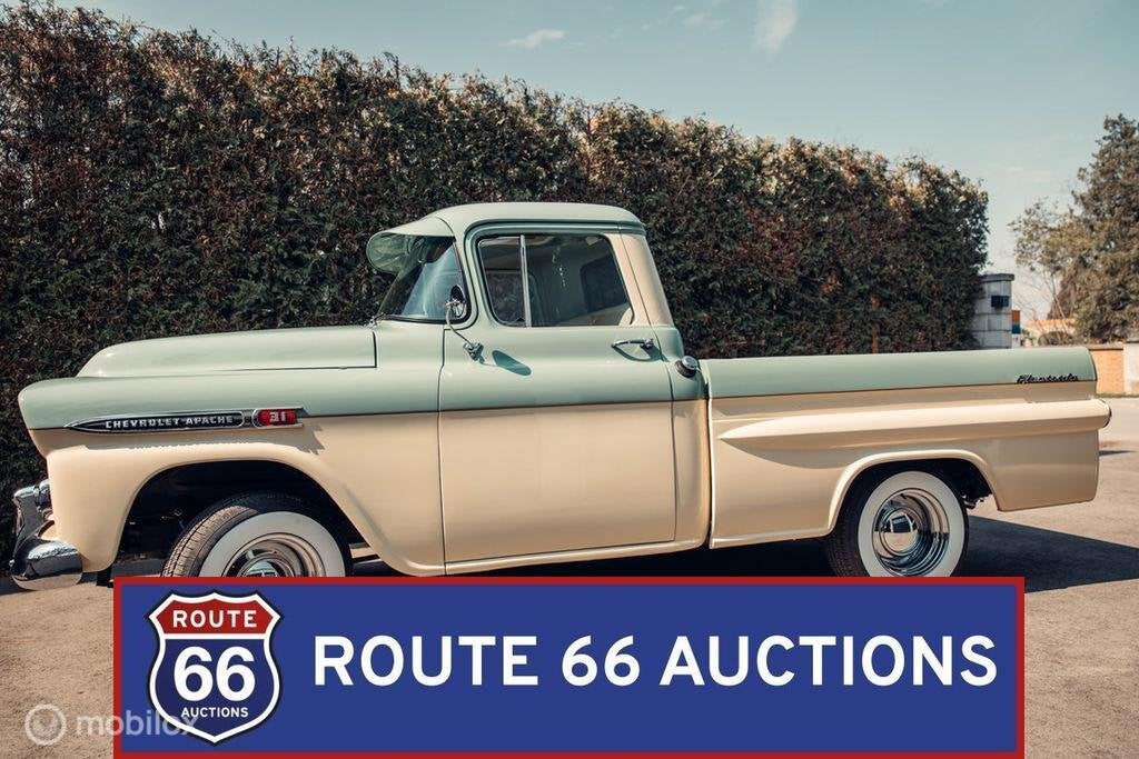Chevrolet Apache Fleetside | 1959 | Route 66 Auctions, Overige carrosserieën, Chevrolet, Zwart, Bedrijf