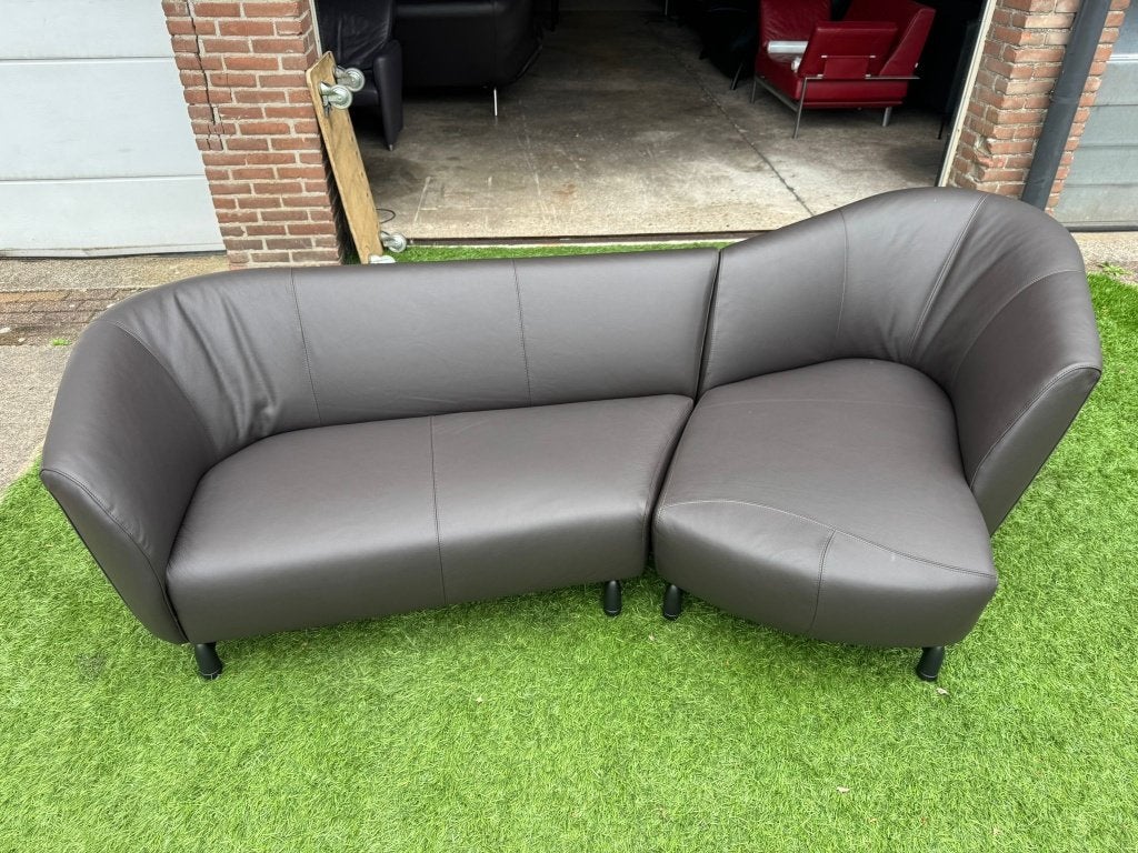 Bankstel Leolux Pupilla lounge design lerenbank Nieuwe staat, Leolux, Hout, Geen, Pahest@hotmail.nl