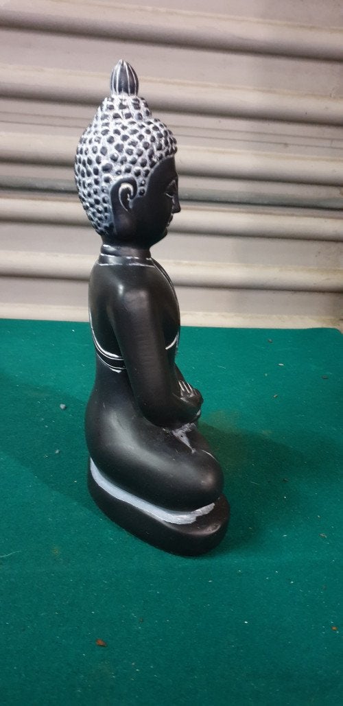 Beeld boedda zwart grijs aardewerk, Ophalen of Verzenden