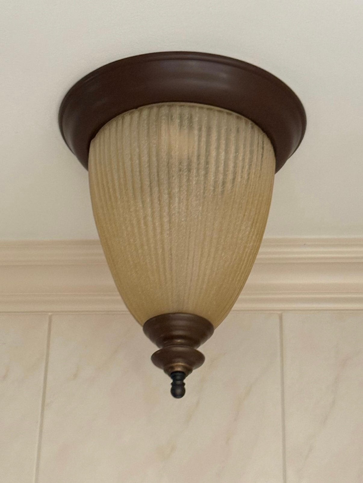 Vintage Art Deco plafonnière, Huis en Inrichting, Lampen | Plafondlampen, Ophalen of Verzenden, Zo goed als nieuw, Glas