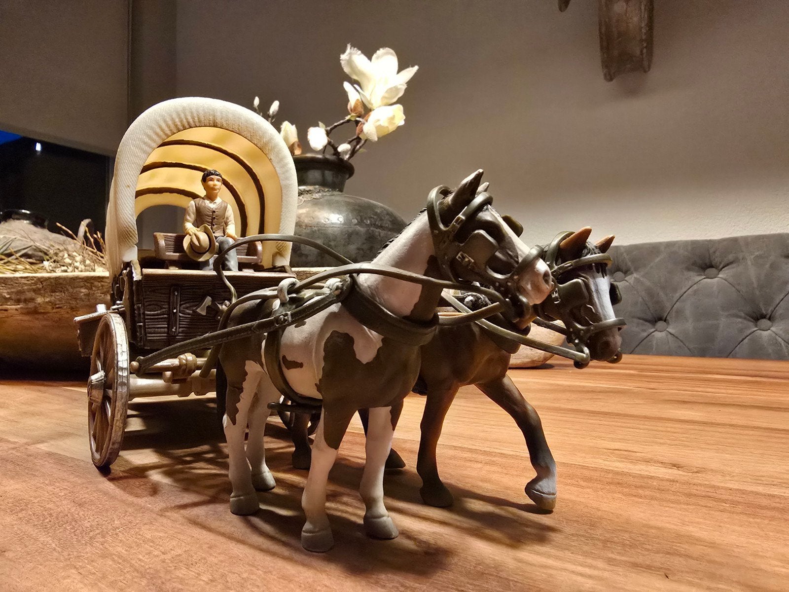 schleich paarden huifkar, Ophalen of Verzenden, Zo goed als nieuw, Paard, Beeldje of Figuurtje