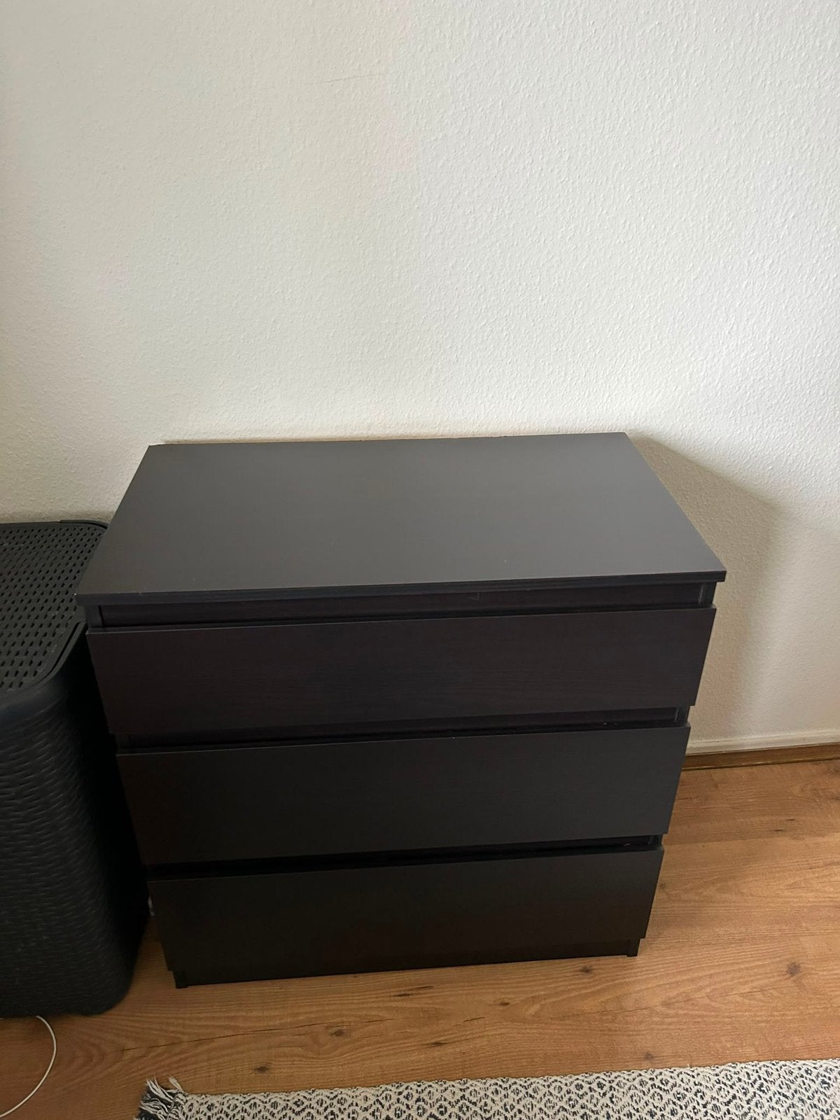 Ikea malm kast 3 lades zwart, Gebruikt, 3 of 4 laden, Minder dan 100 cm, 25 tot 50 cm