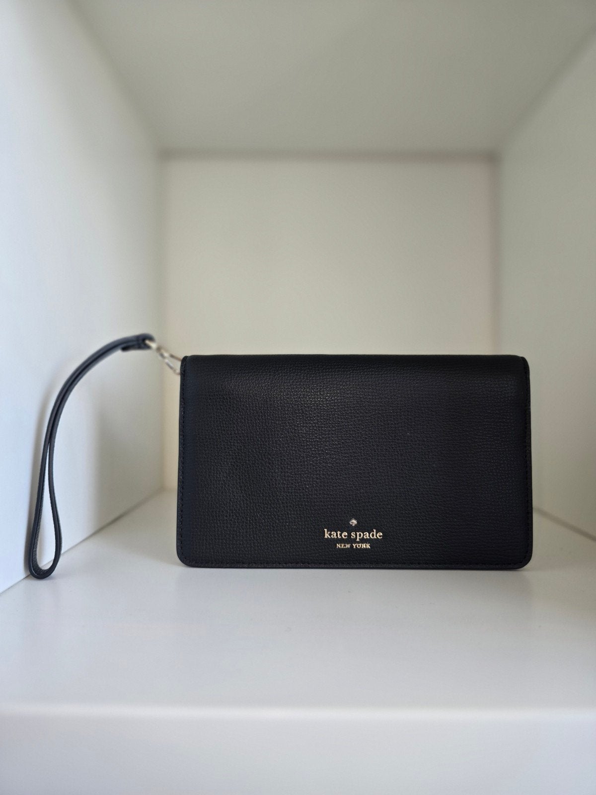 Kate Spade New York Zwarte Leren Portemonnee, Sieraden, Tassen en Uiterlijk, Overige merken, Zwart, Ophalen of Verzenden, Zo goed als nieuw