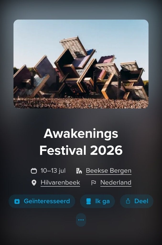 Awakenings kaartje zaterdag 11 juli, Eén persoon