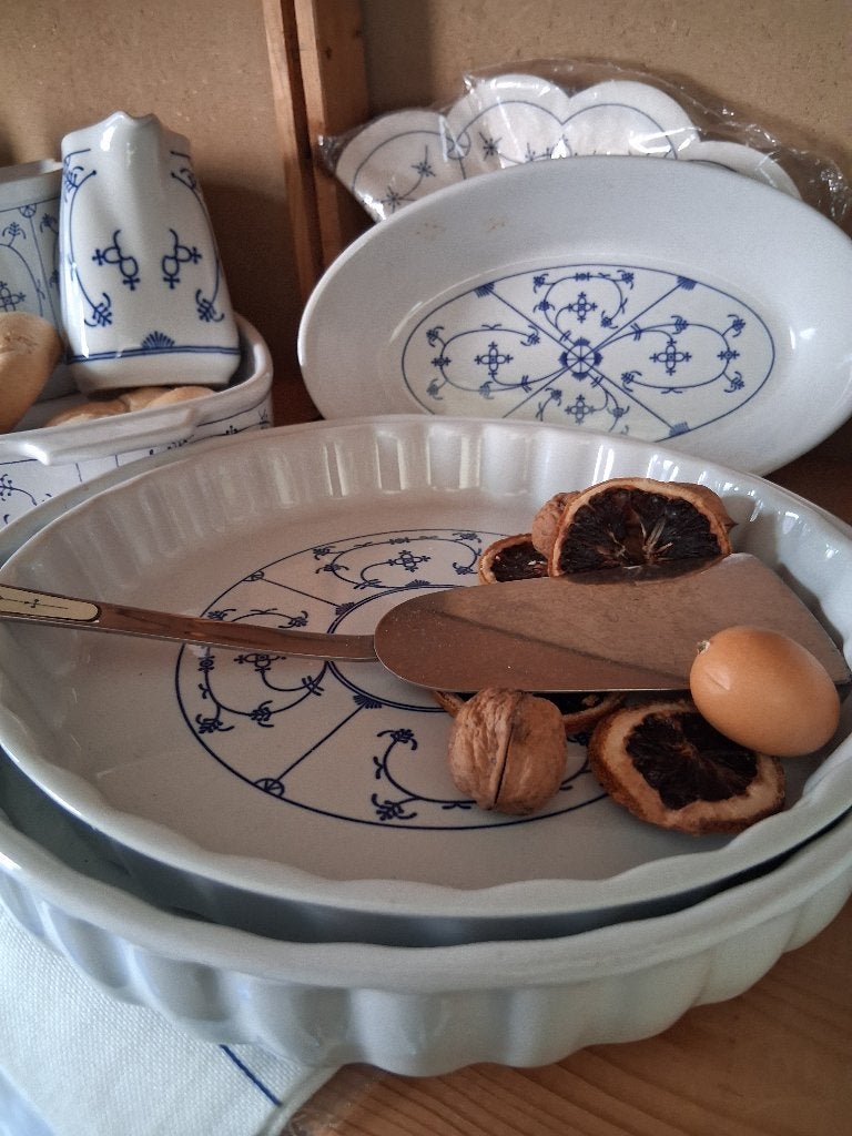 saks bakspatel en quichevorm saksisch blauw jager, Huis en Inrichting, Keuken | Servies, Overige typen, Ophalen of Verzenden, Overige stijlen