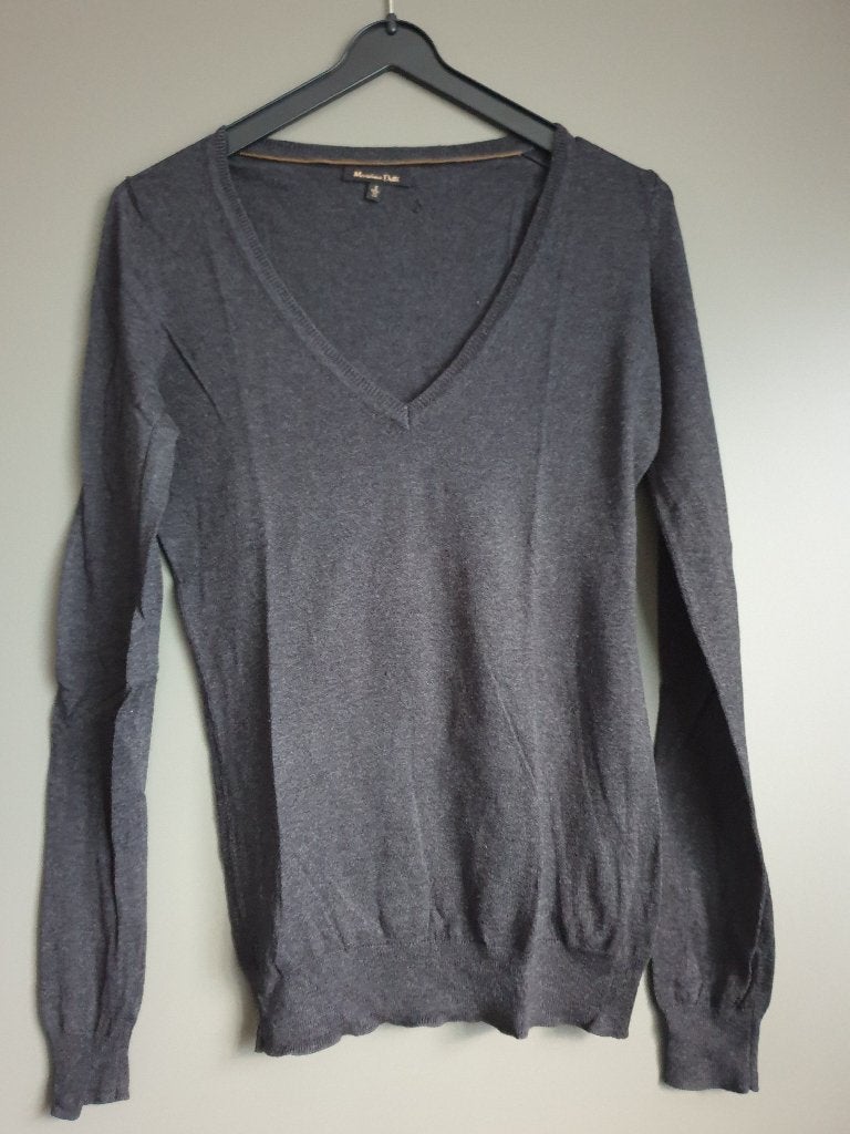 Massimo Dutti donkergrijze trui zijde/katoen en cashmere S, Massimo Dutti, Ophalen of Verzenden, Zo goed als nieuw, Maat 36 (S)