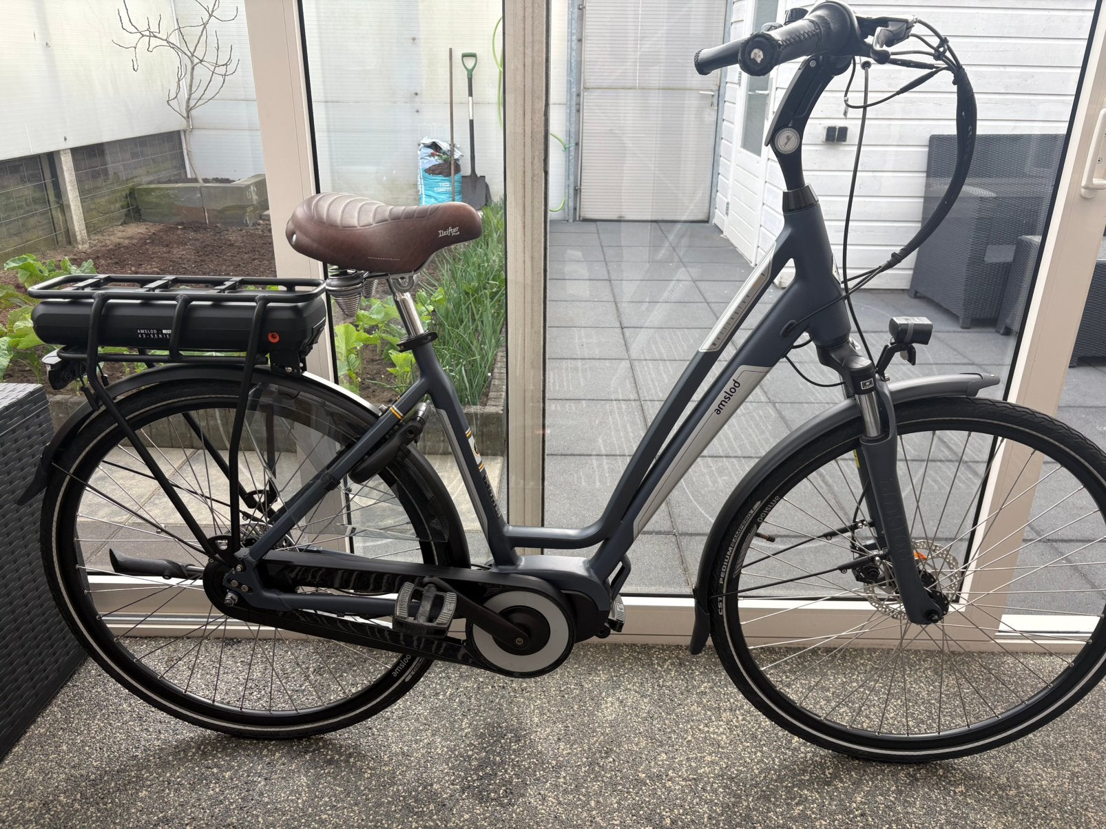 Amslod Hamliton e-bike Bafang middenmotor 600ah nieuw staat, Zo goed als nieuw, 51 tot 55 cm, 50 km per accu of meer, Ophalen