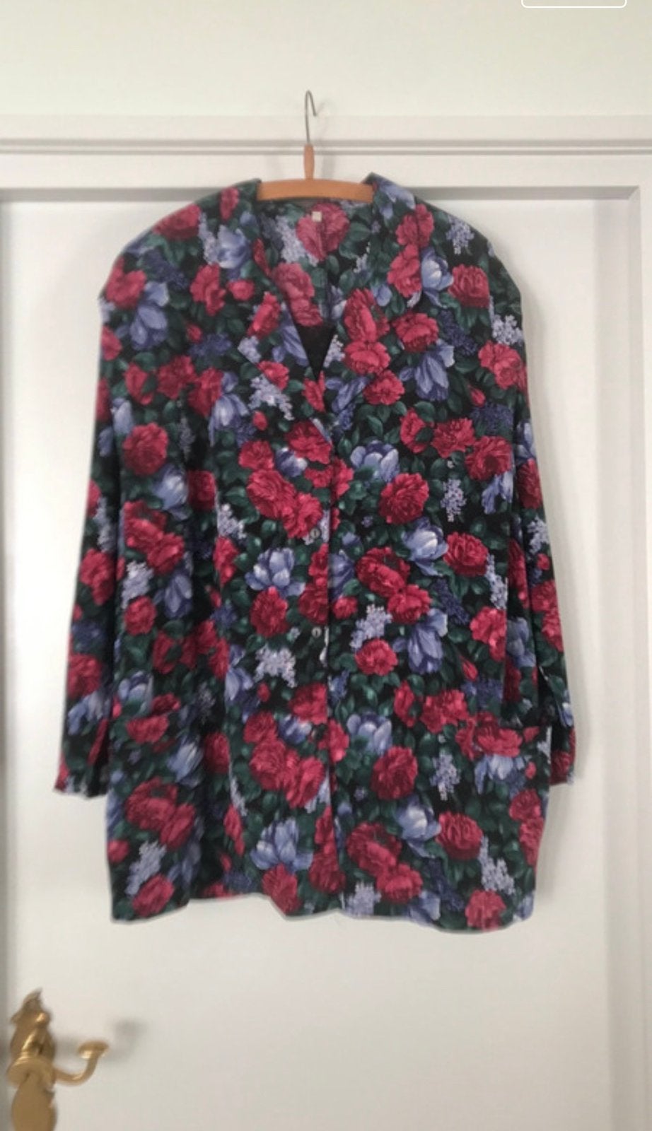 Vintage Gebloemd Design Blouse maat 50 origineel jaren 70, Ophalen of Verzenden, Zo goed als nieuw, Overige kleuren, Blouse of Tuniek