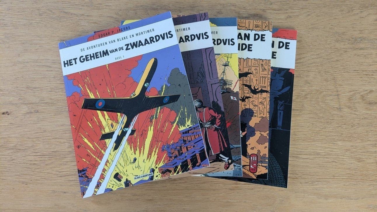 Blake en Mortimer - album 1 tm 5, Edgar P. Jacobs, Ophalen of Verzenden, Zo goed als nieuw, Meerdere stripboeken