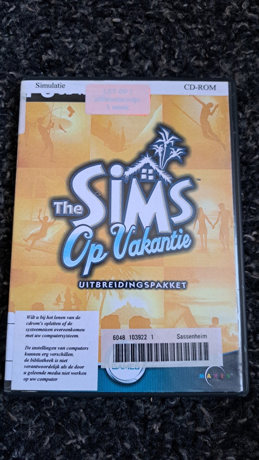 The Sims Op Vakantie Uitbreidingspakket CD-ROM, Gebruikt, 1 speler, Ophalen of Verzenden, Vanaf 3 jaar