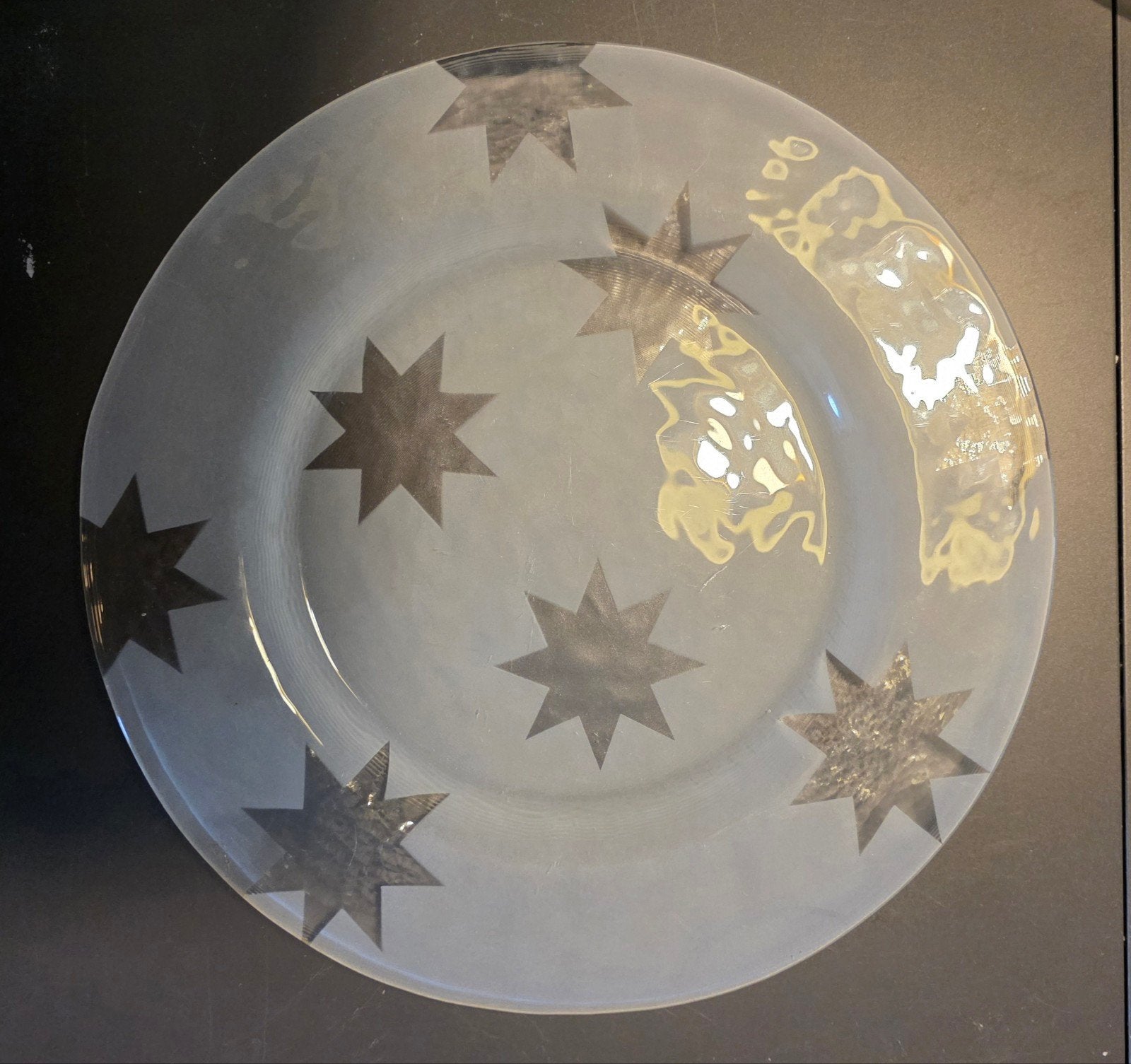 4 grote dinerborden puntgaaf! vintage kerst of voor altijd, Huis en Inrichting, Vintage, Ophalen of Verzenden, Bord(en), Glas