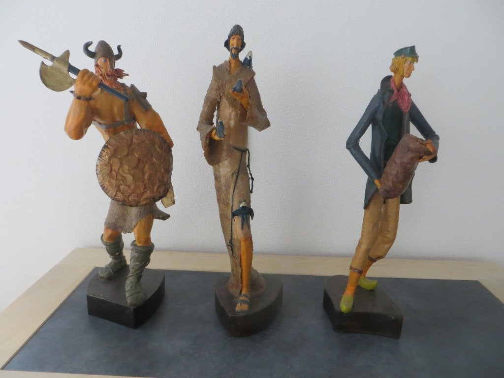 3 Unieke handgemaakte beelden Oorlog ,Vrede, Vruchtbaarheid, Antiek en Kunst, Ophalen of Verzenden