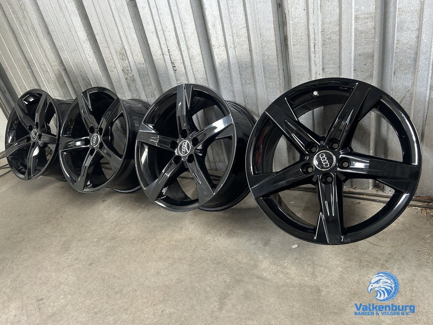 Originele Audi 19 inch zwarte velgen 5x112, 19 inch, Gebruikt, Velg(en), -