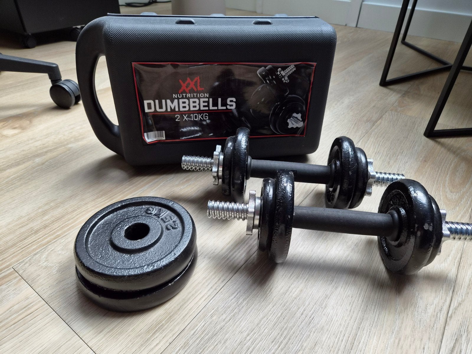 Dumbbellset met diverse gewichten (2x 10kg), Ophalen, Gebruikt, Dumbbell