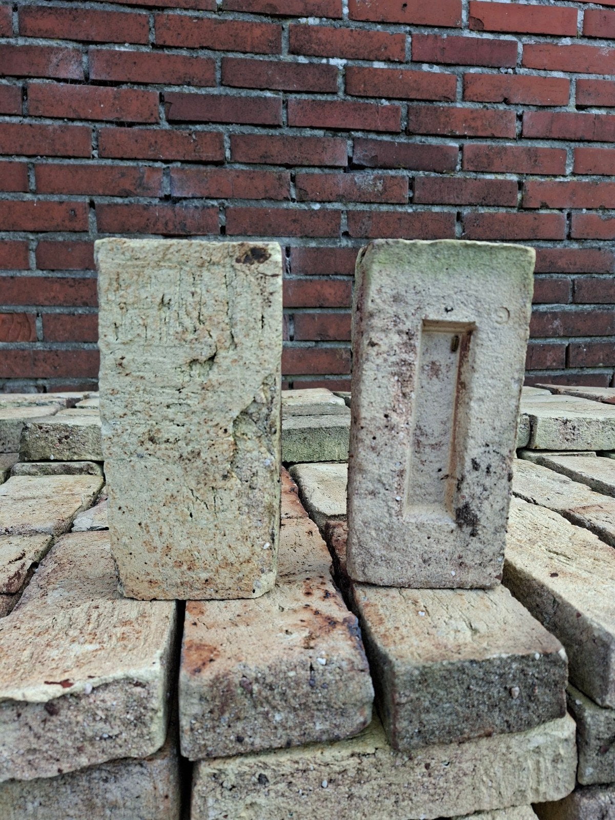 Gele bakstenen., Ophalen, Gebruikt, Beton, Klinkers