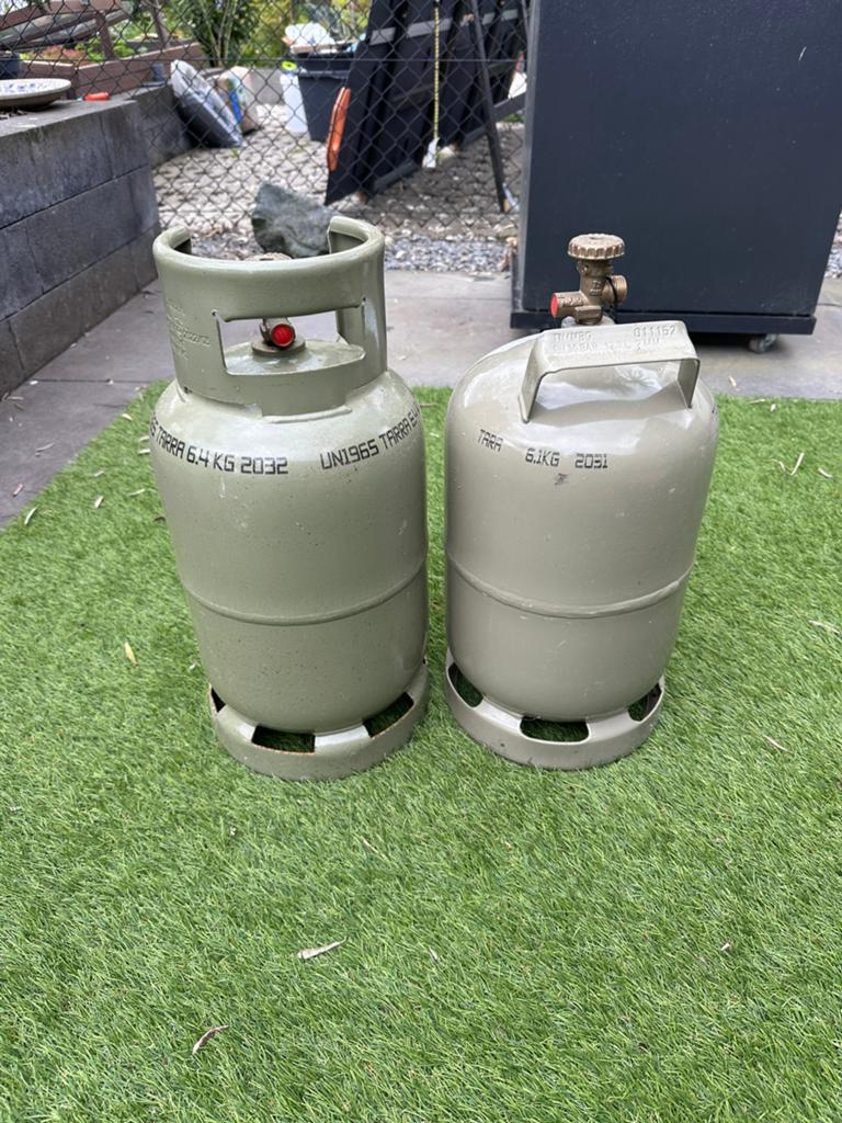 Twee propaan gasflessen 5kg (6.4kg TARA)Gasfles Propaan 5kg., Ophalen, Gebruikt
