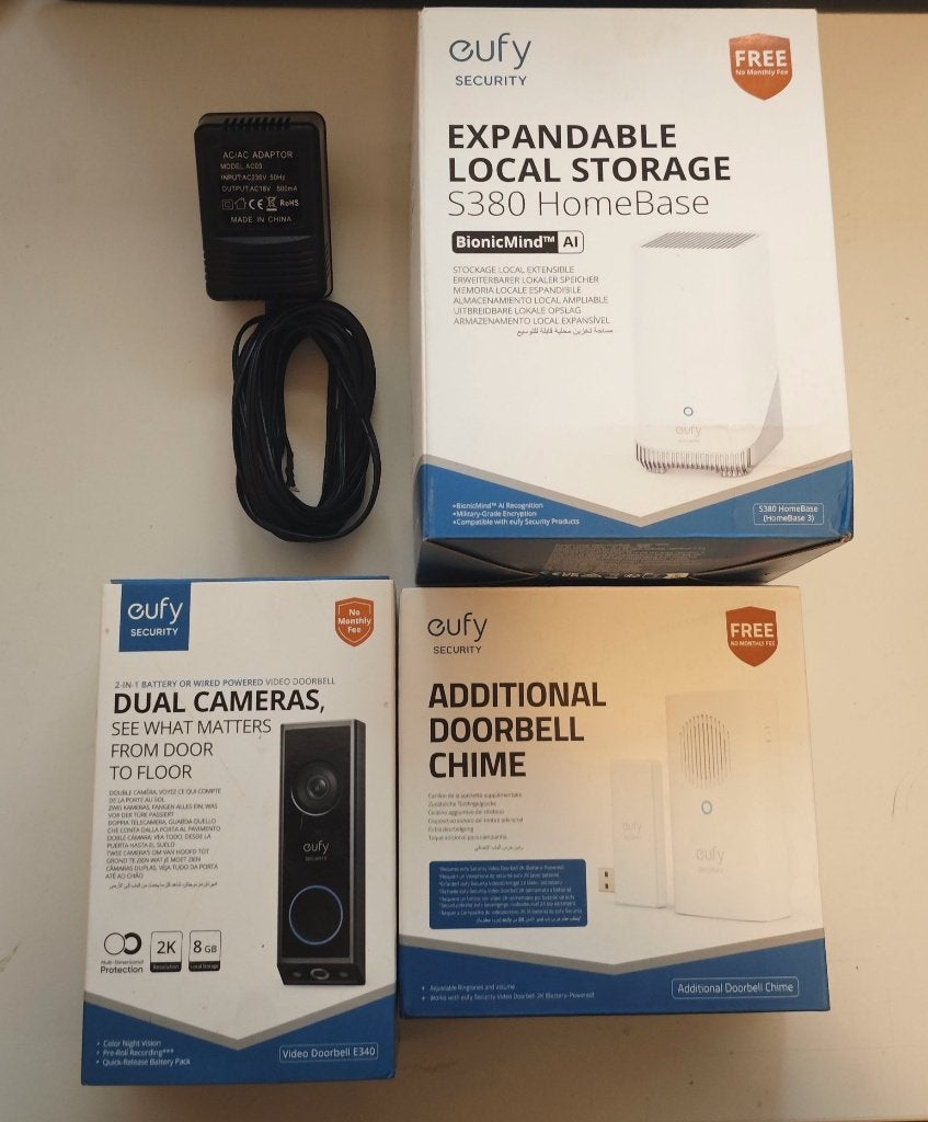 Eufy deurbel met homebase en extra chime, Ophalen, Bewegingsdetectiesensor, Zo goed als nieuw, Draadloos
