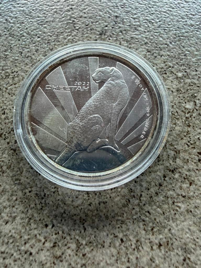 1 ounce Cheeta Camaroun 2022 zeer lage oplage, Ophalen of Verzenden, Zilver