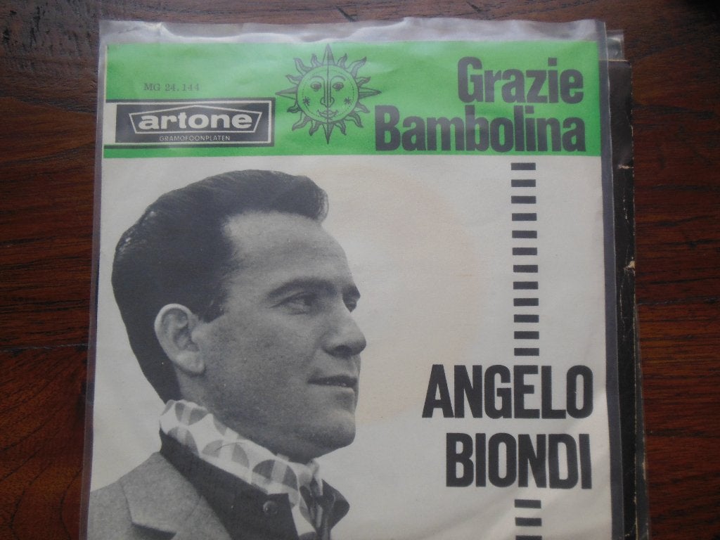 single angelo biondi grazie bambolina 45rpm jukebox vinyl, Gebruikt, 7 inch, Ophalen of Verzenden, Pop
